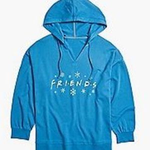 Relaxed Blouson-Sleeve Snowflake Friends Graphic Hoodie